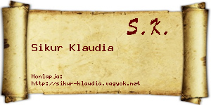 Sikur Klaudia névjegykártya