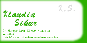 klaudia sikur business card